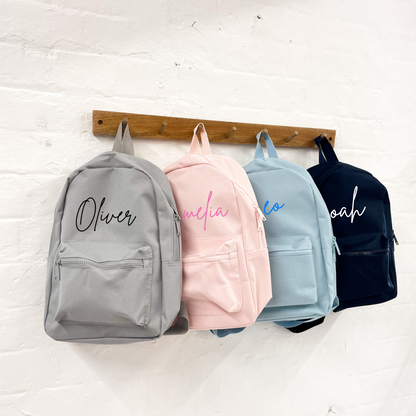 Personalised Kid's Mini Backpack - Light Grey