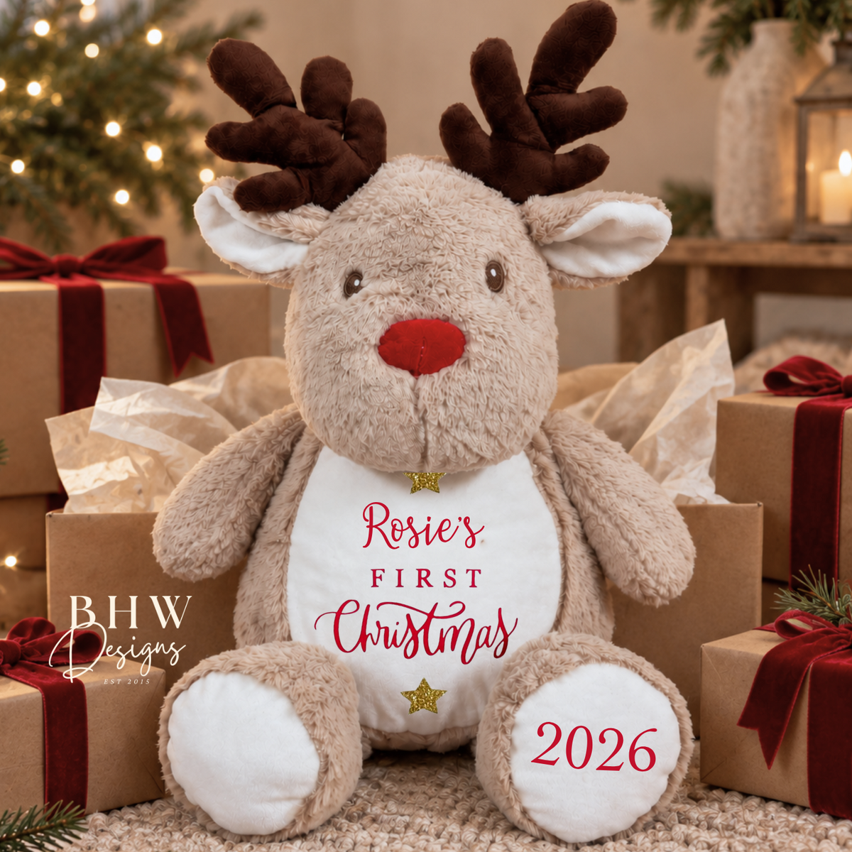 Personalised First Christmas Reindeer