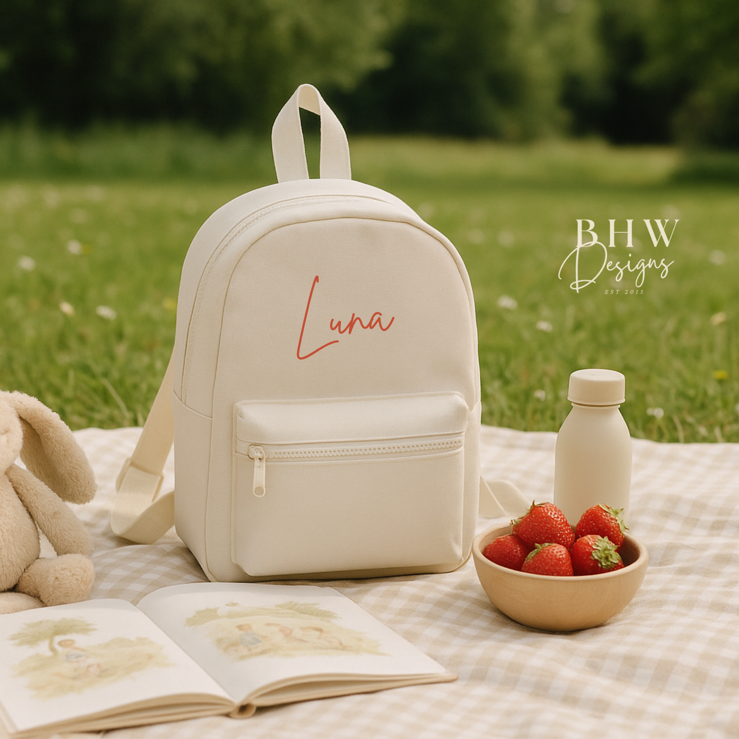 Personalised Kid's Mini Backpack - Cream