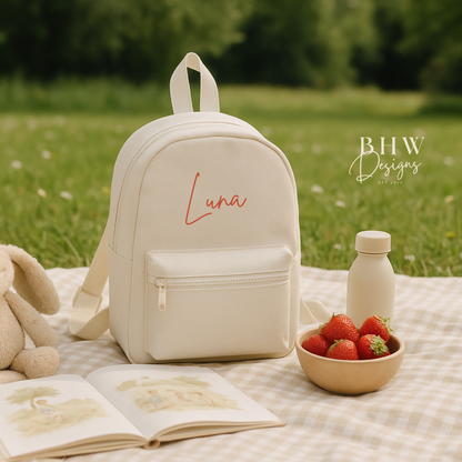 Personalised Kid's Mini Backpack - Cream