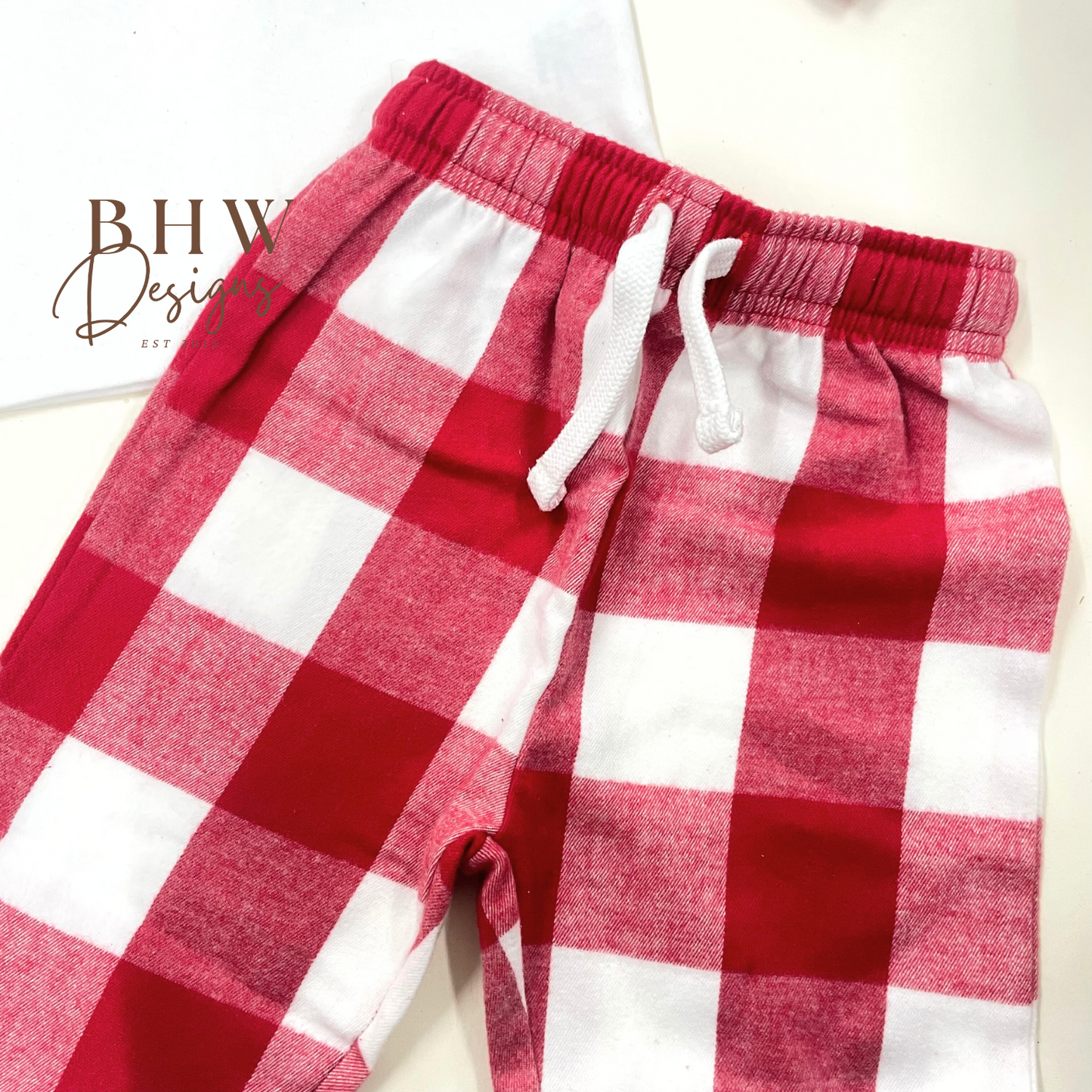Personalised Red Check Pyjamas