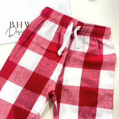 Personalised Red Check Pyjamas