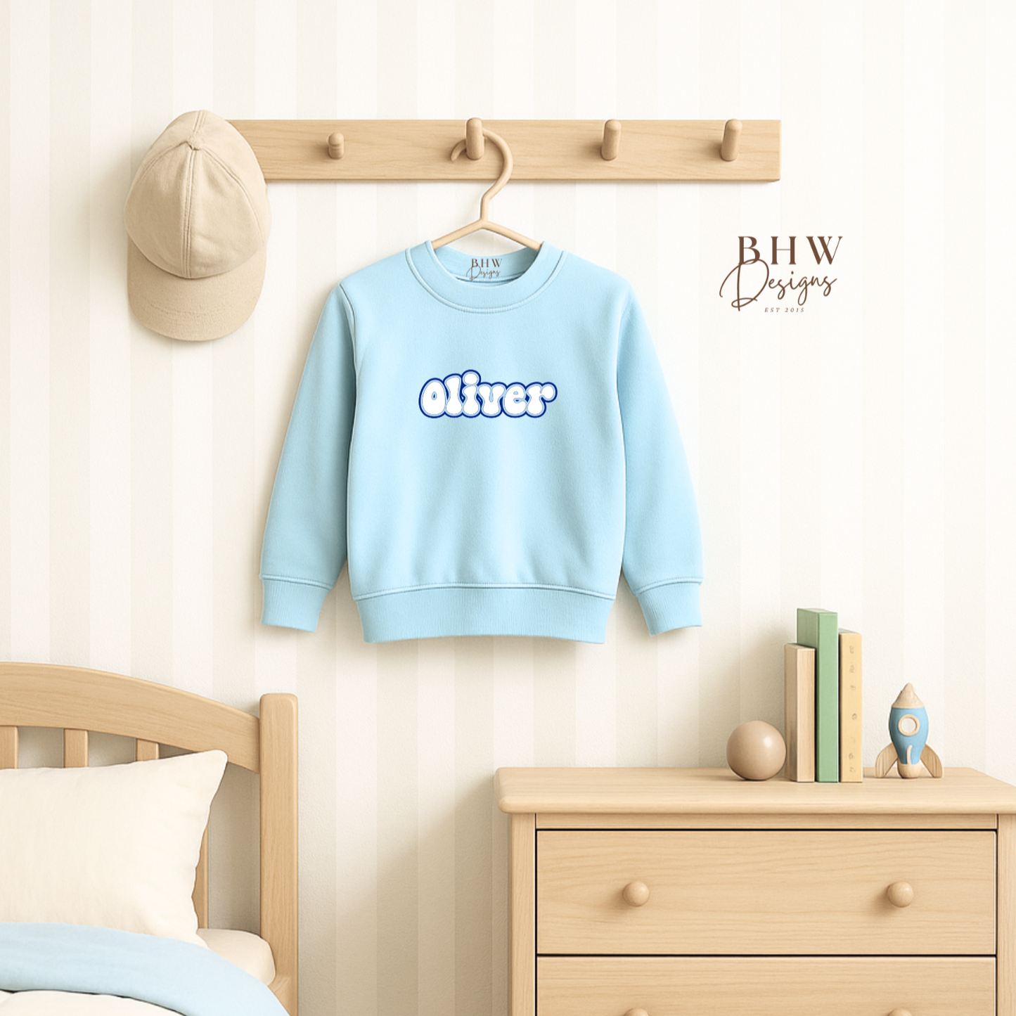 Personalised Sweatshirt - Pastel Blue
