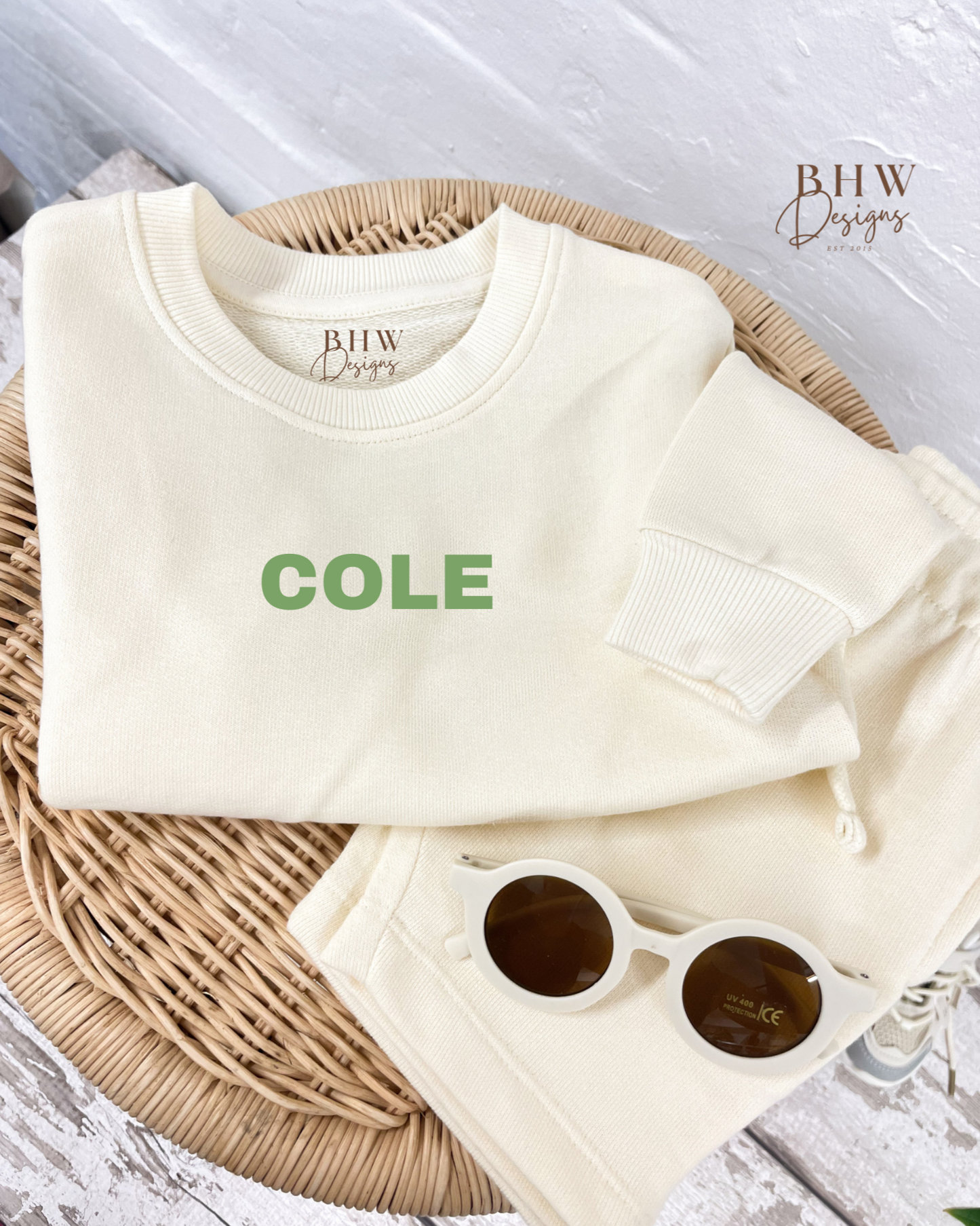 Personalised Sweater and Short Jersey Set - Vanilla