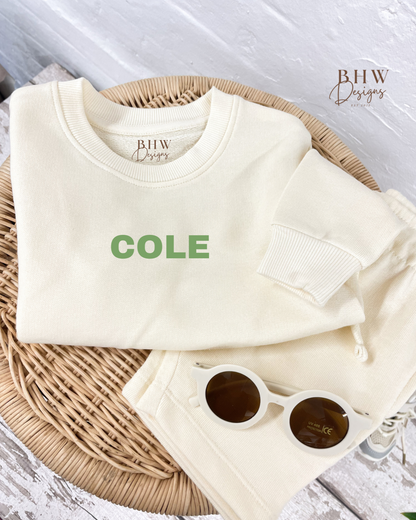 Personalised Sweater and Short Jersey Set - Vanilla