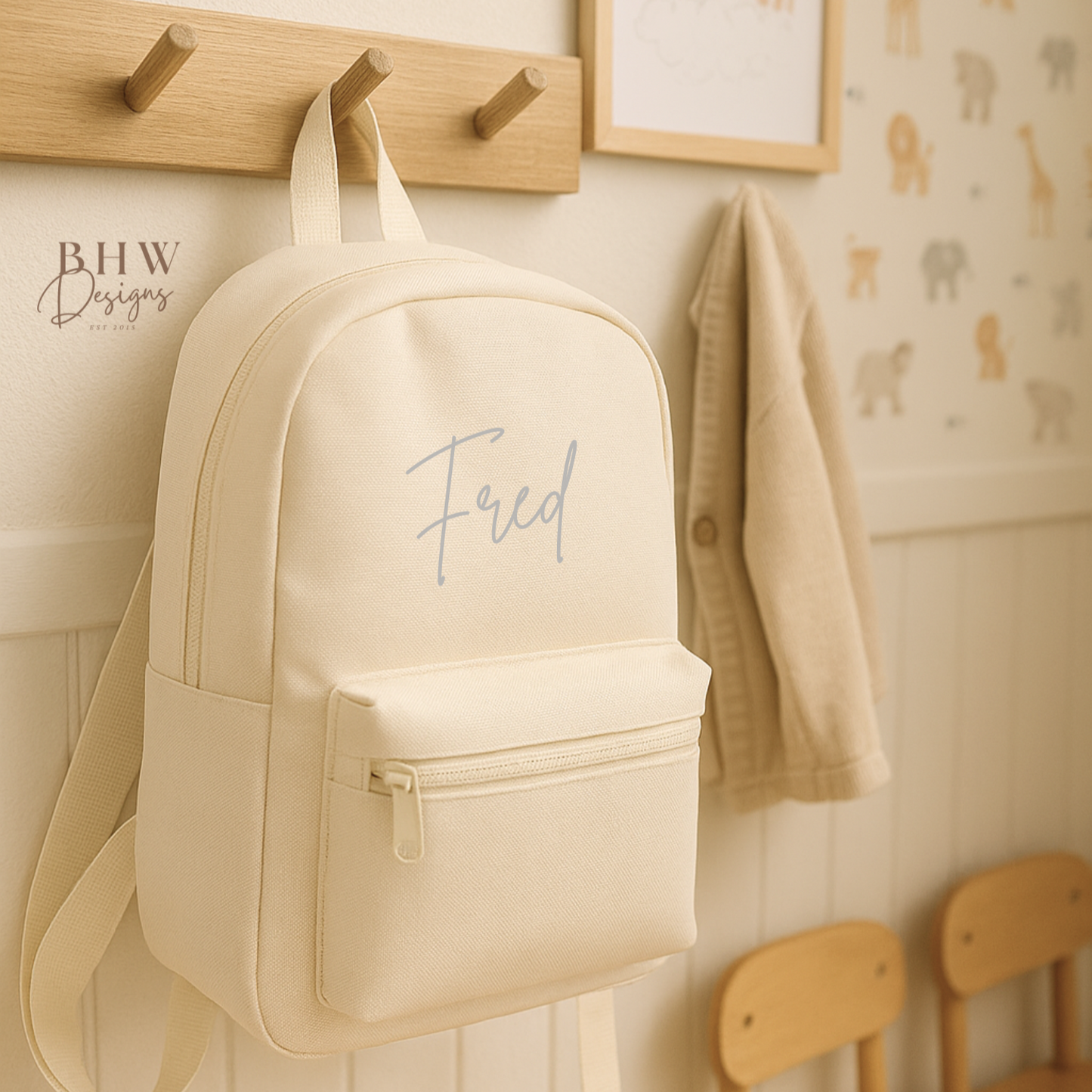 Personalised Kid's Mini Backpack - Cream