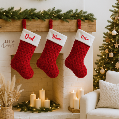 Personalised Red and White Stocking