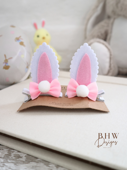Girl's Bunny Ear Hair Bow Set