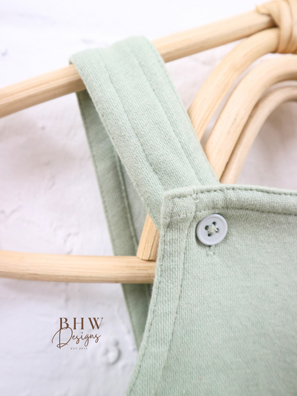 Personalised Dungarees - Sage Green