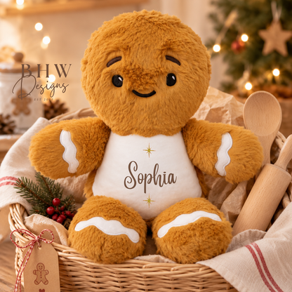 Personalised Name Gingerbread man Soft Toy