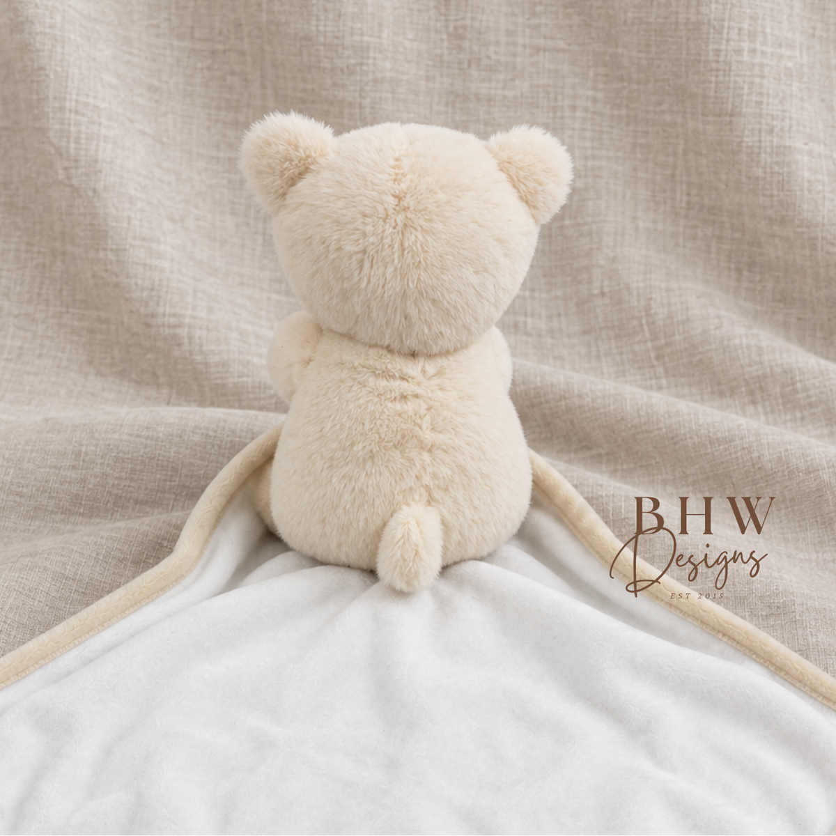 Personalised Cream Teddy bear Comforter
