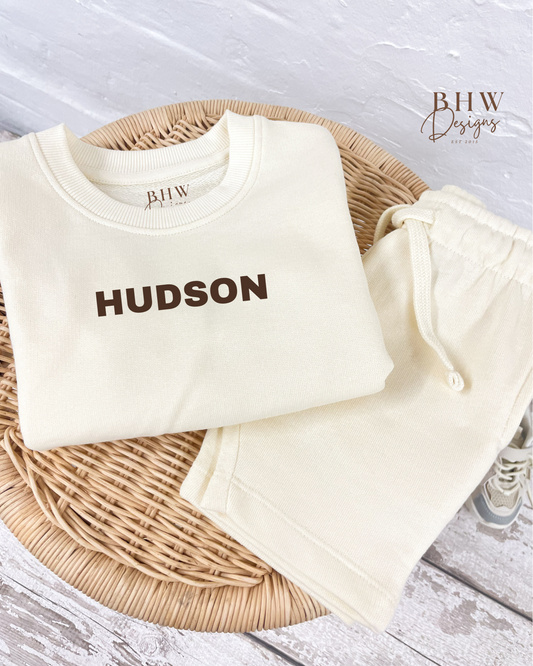 Personalised Sweater and Short Jersey Set - Vanilla