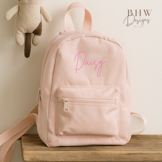 Personalised Kid's Mini Backpack - Baby Pink