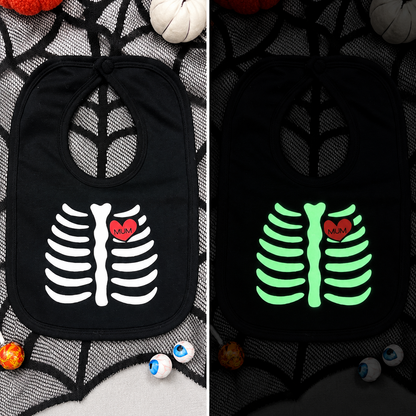 Black Skeleton Glow in the dark Bib
