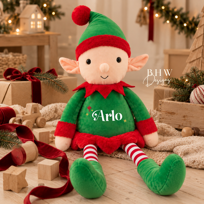 Personalised Name Elf Christmas Large Soft Toy