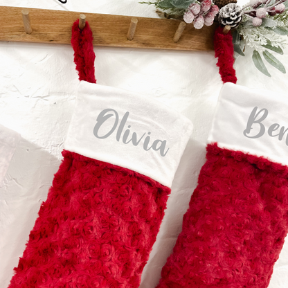 Personalised Red and White Stocking