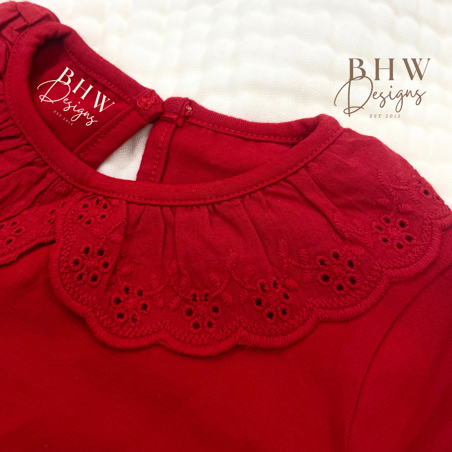 Personalised Red Lace Pyjamas