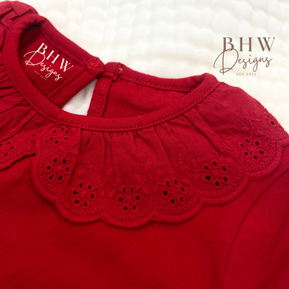 Personalised Red Lace Pyjamas