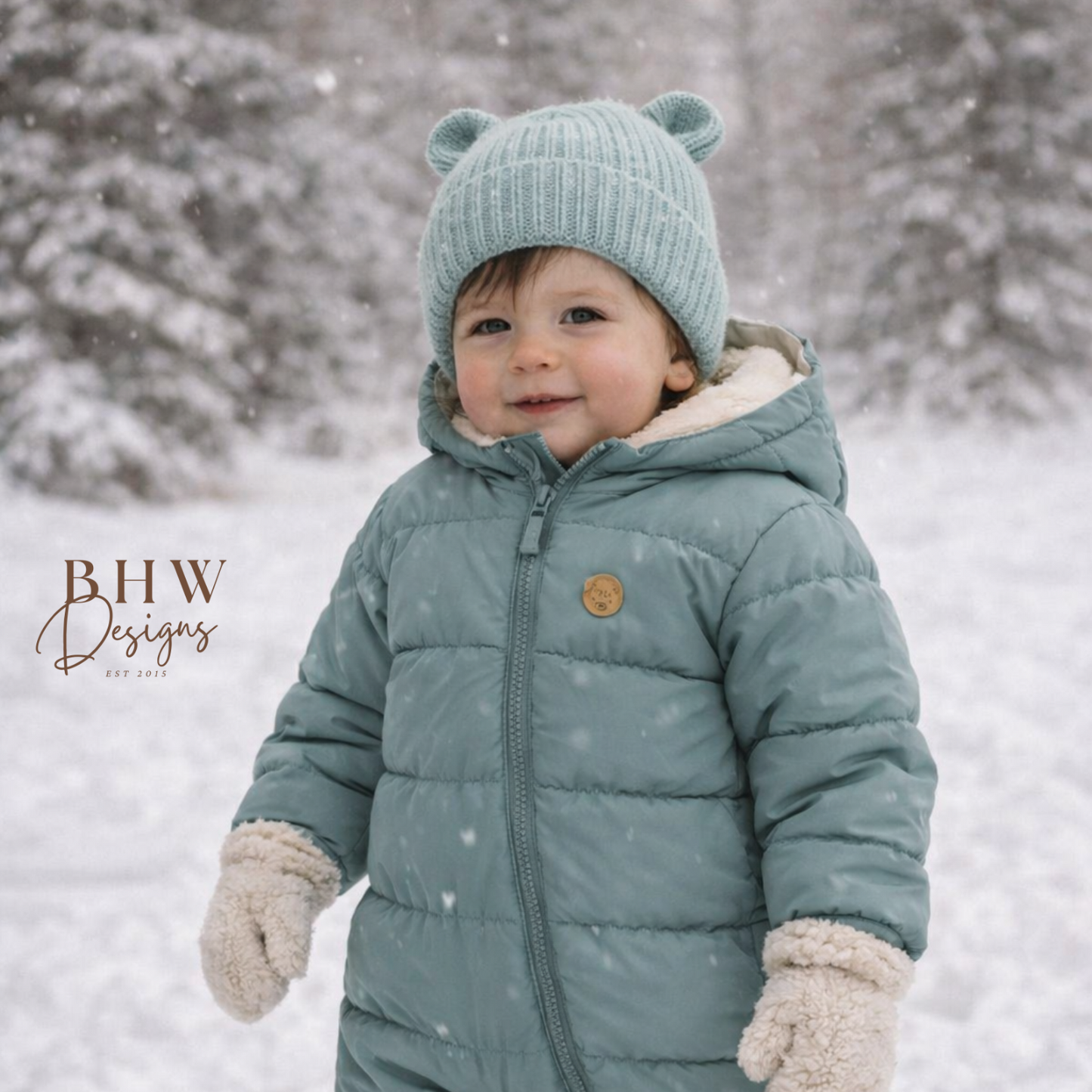Baby Bear Beanie - Dusky Turquoise