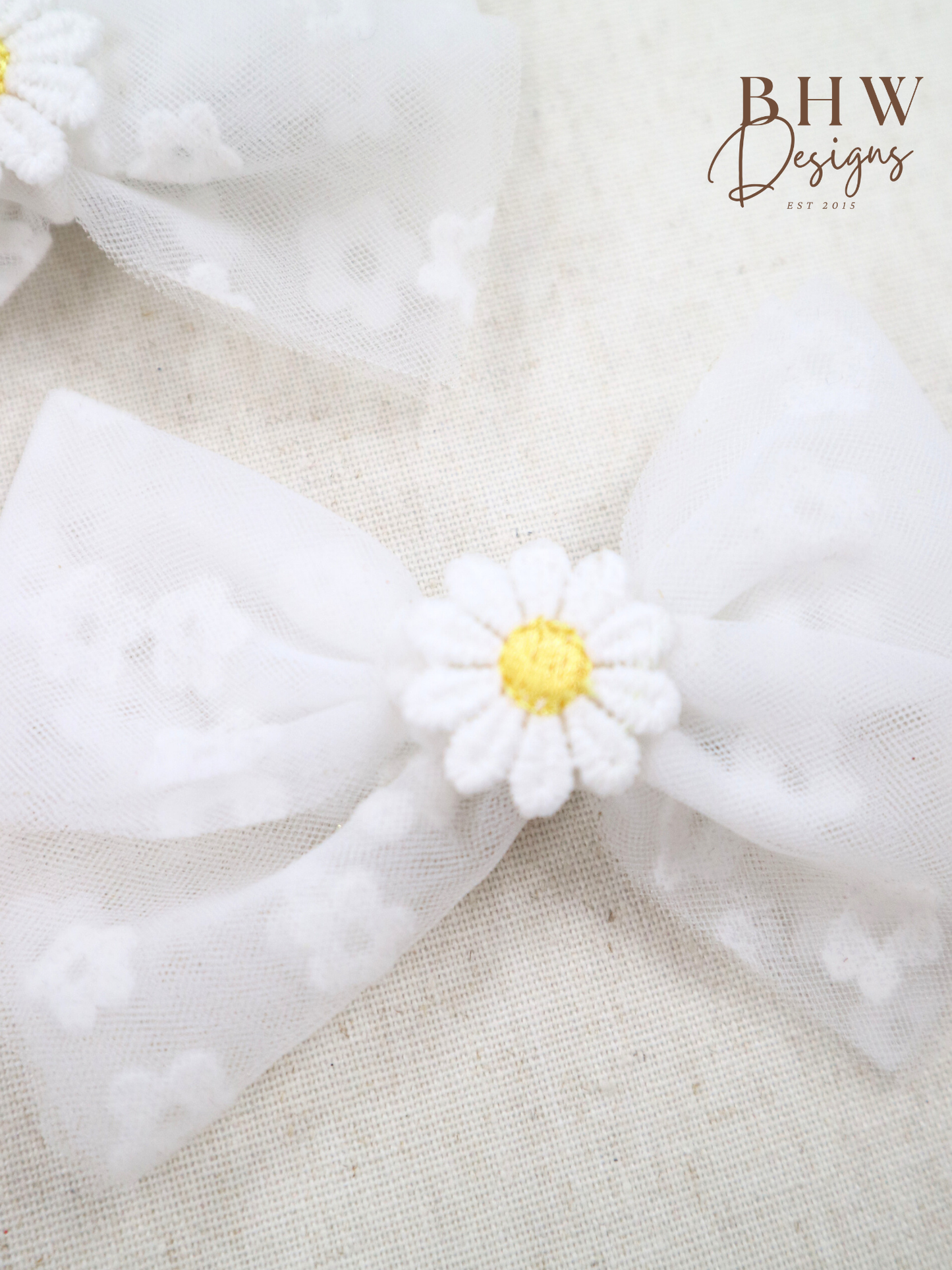 Daisy Hair Bow & Clip Set