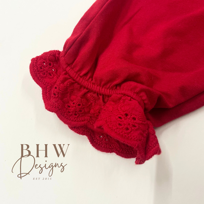 Personalised Red Lace Pyjamas