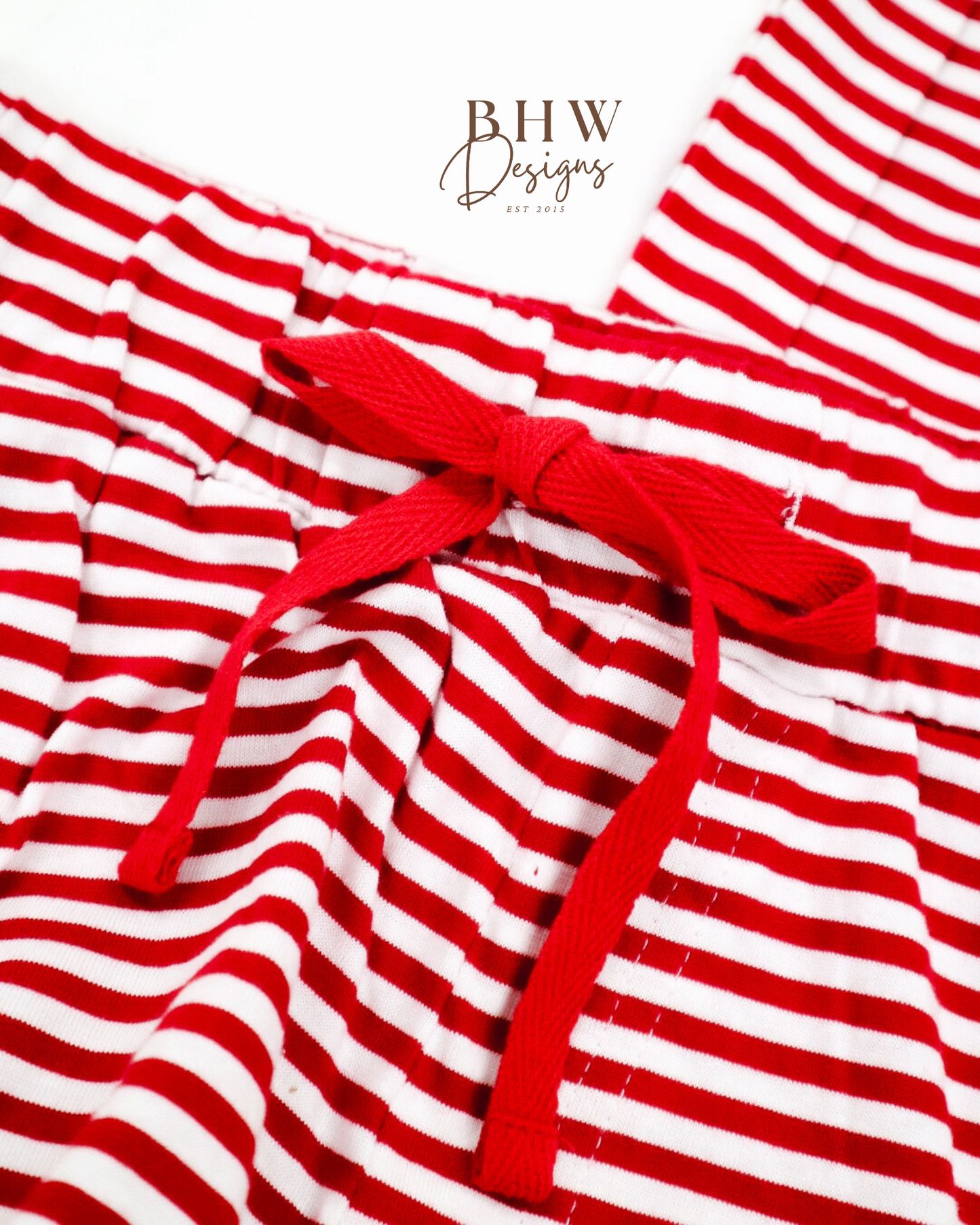 Women's Personalised Red and White Stripe Pyjamas