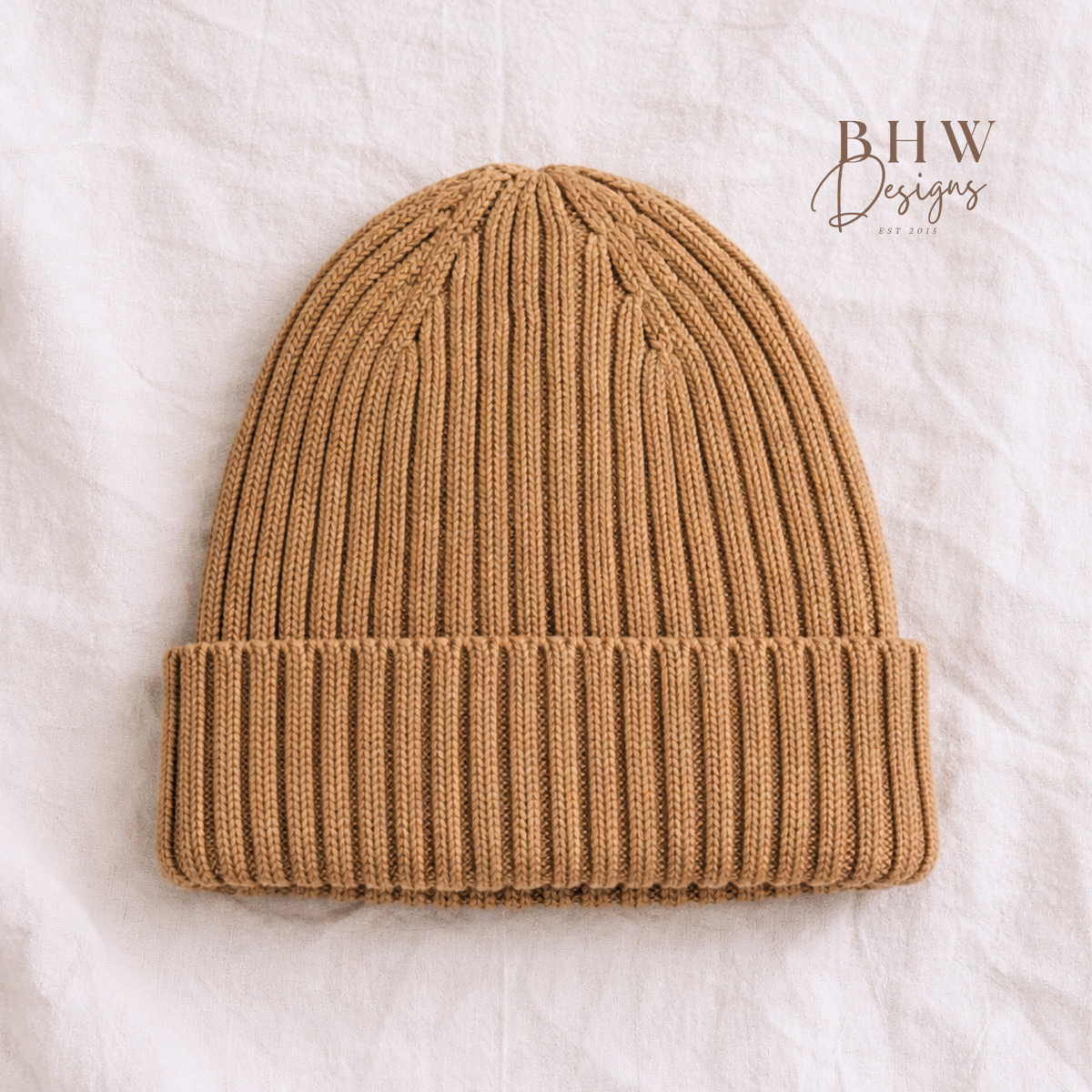 Organic Cotton Kids Beanie 3-7 years - Biscuit