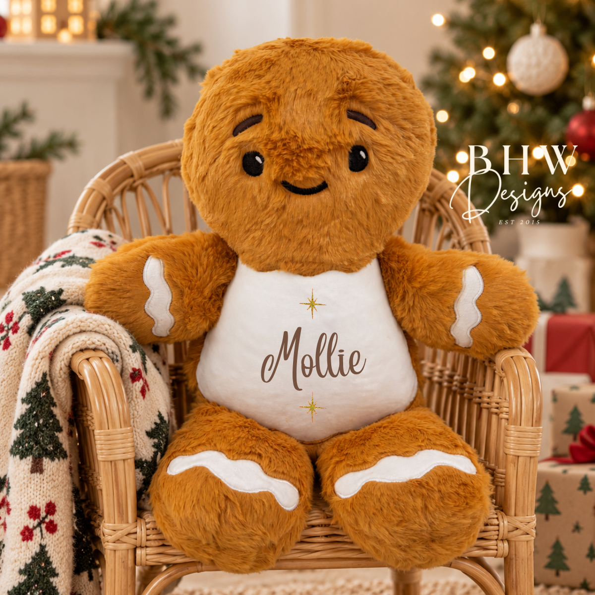 Personalised Name Gingerbread man Soft Toy