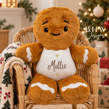 Personalised Name Gingerbread man Soft Toy
