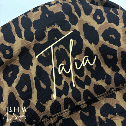 Personalised Leopard Print Kids Backpack