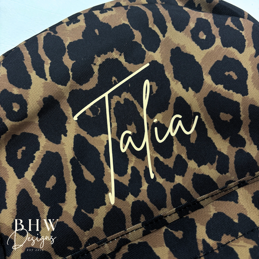 Personalised Leopard Print Kids Backpack