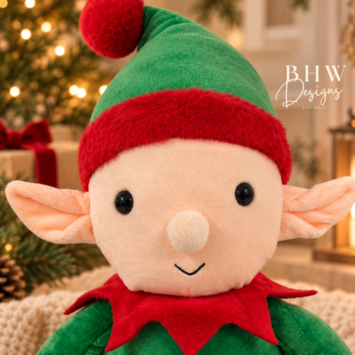 Personalised Name Elf Christmas Large Soft Toy