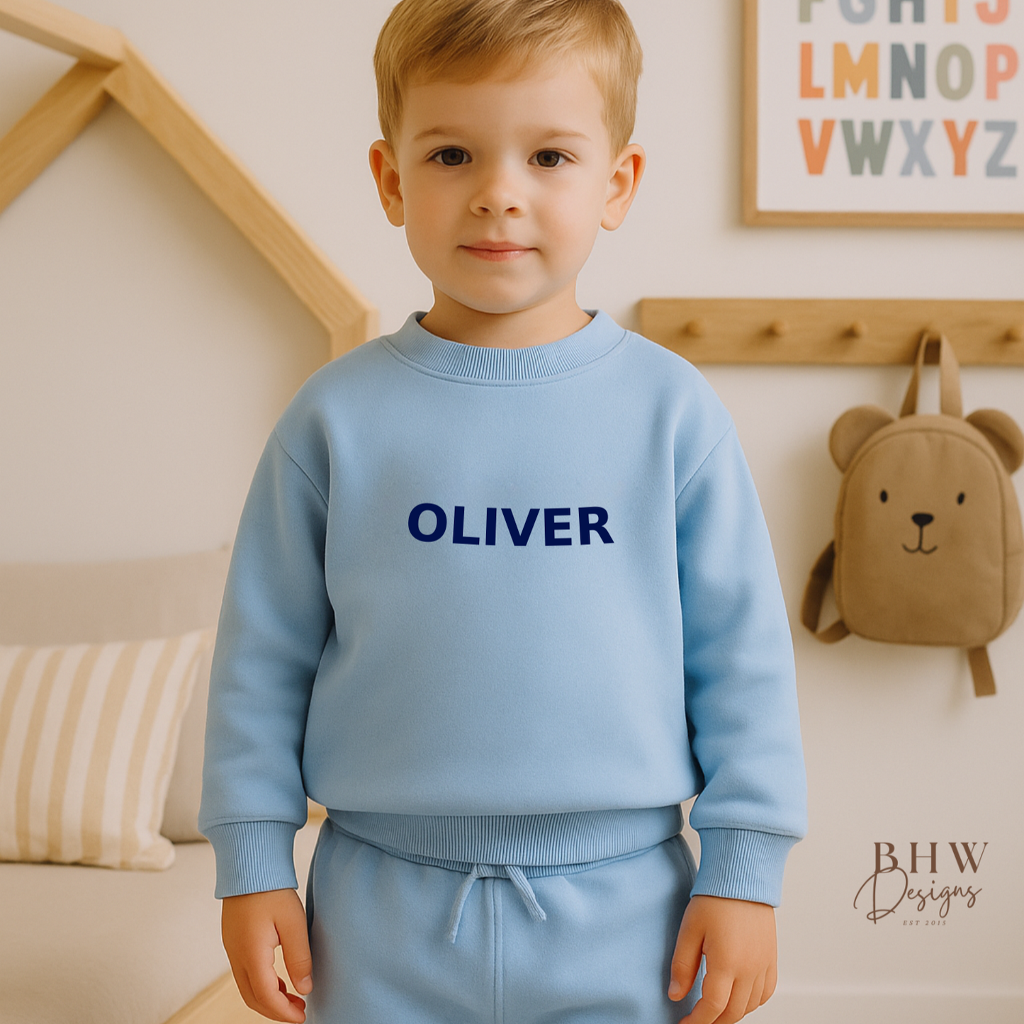 Personalised Sweatshirt and Short Jersey Set - Sky Blue