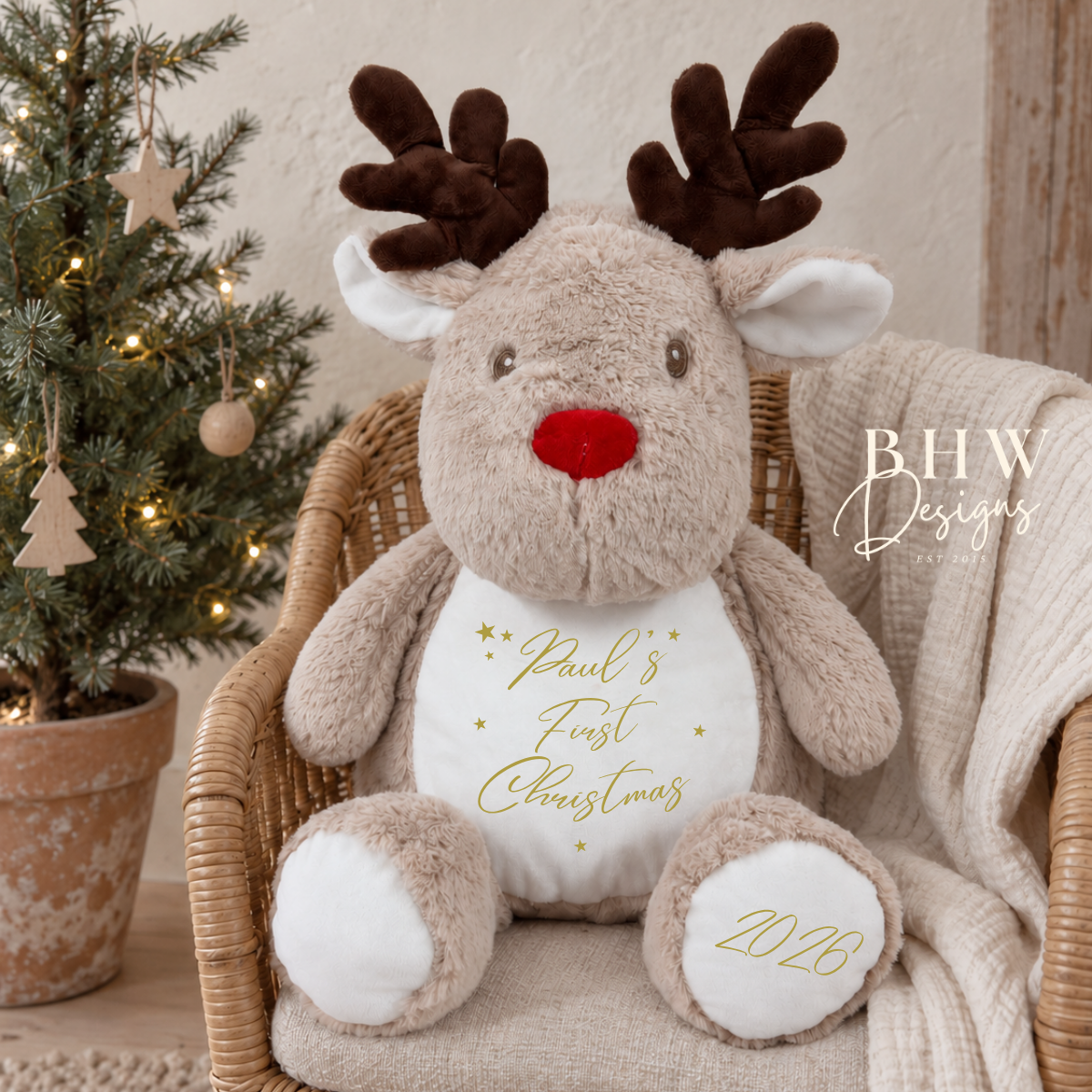Personalised First Christmas Reindeer