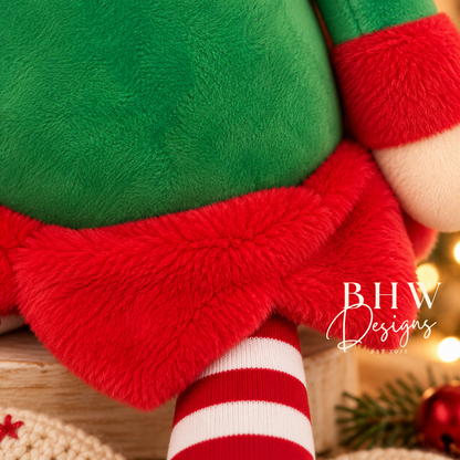 Personalised Name Elf Christmas Large Soft Toy