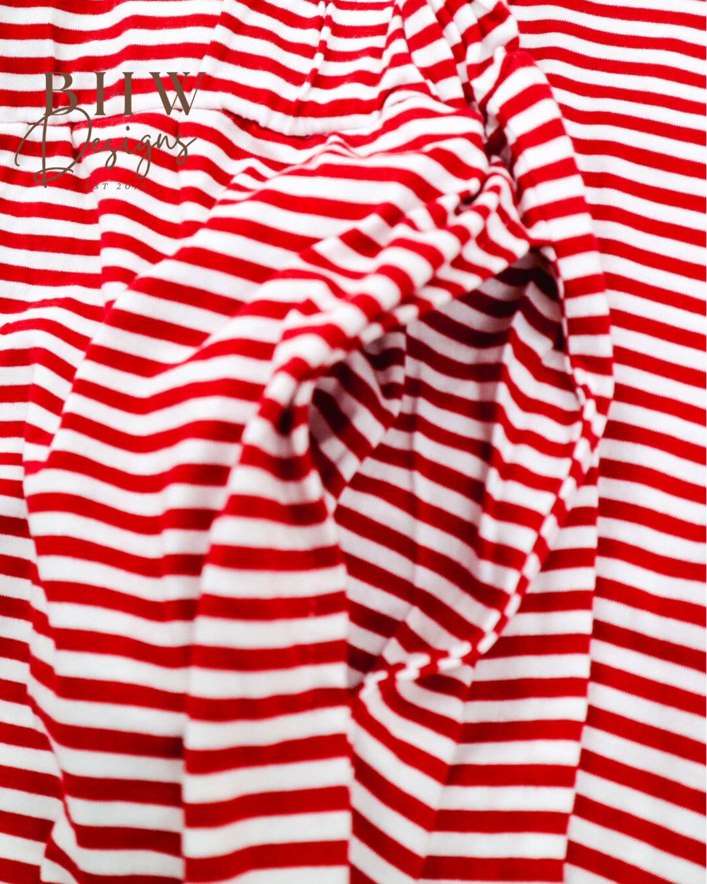 Women's Personalised Red and White Stripe Pyjamas