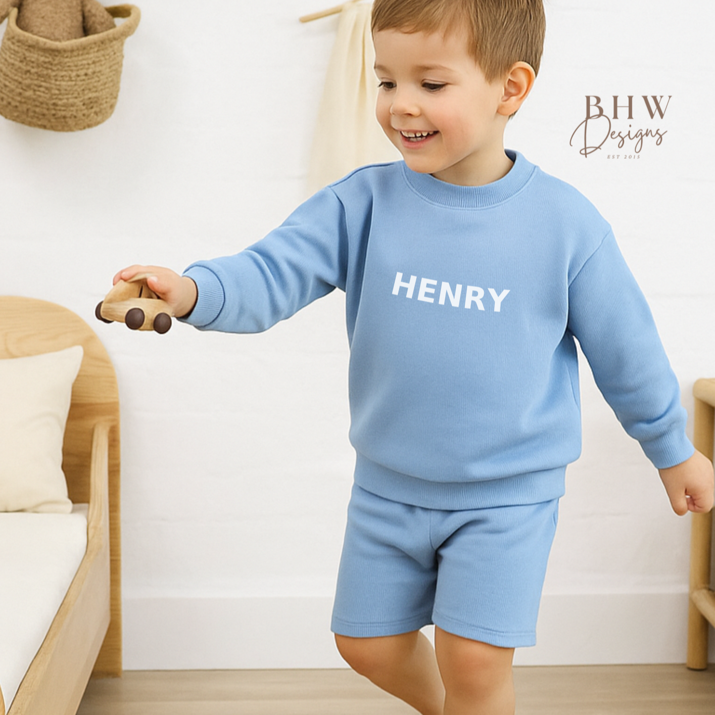 Personalised Sweatshirt and Short Jersey Set - Sky Blue