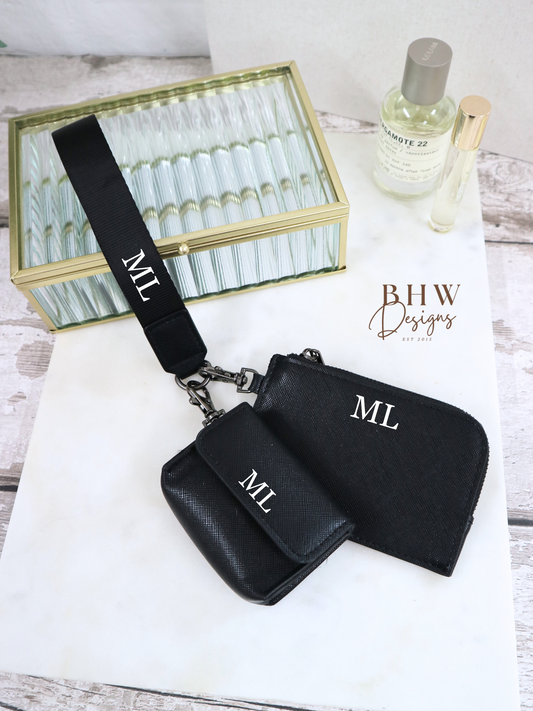 Personalised Key Ring - AirPod case - Wallet - Black
