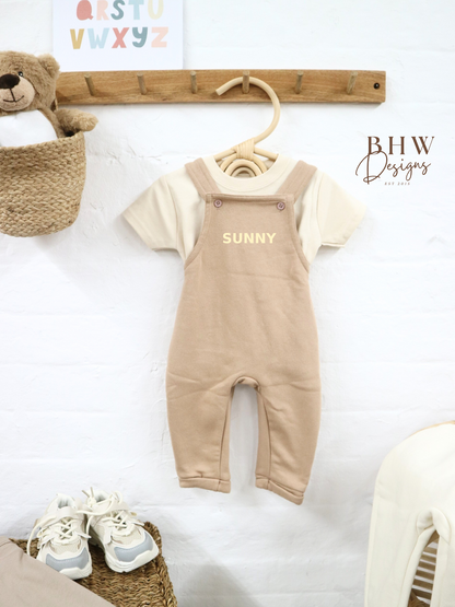 Personalised Dungarees - Stone