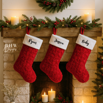 Personalised Red and White Stocking