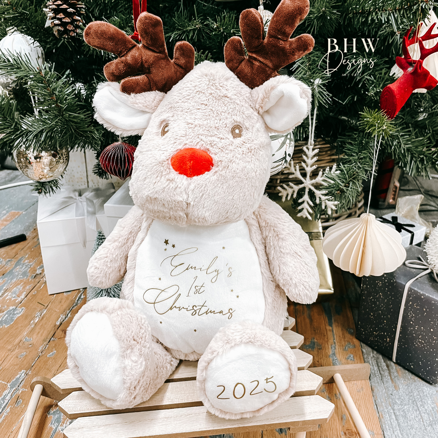 Personalised First Christmas Reindeer