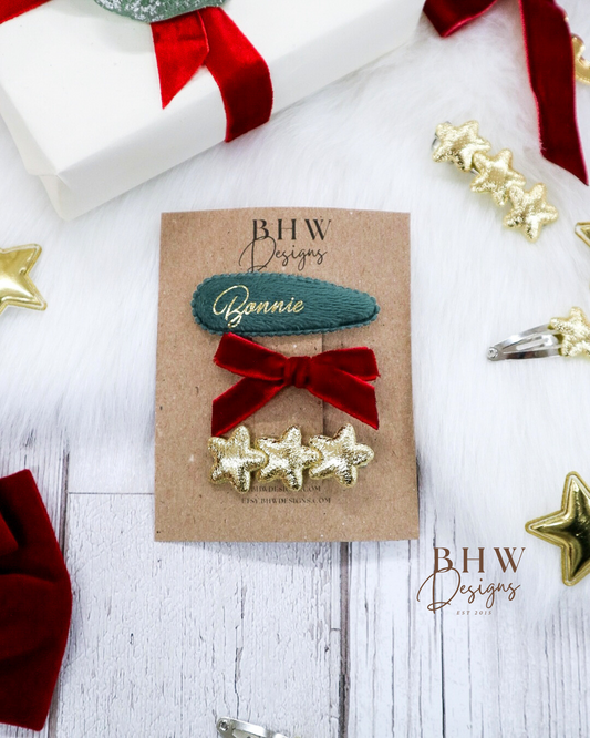Personalised Name Hair Bow & clip set