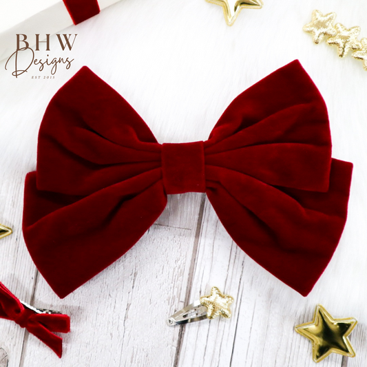 Large Red Velvet Bow