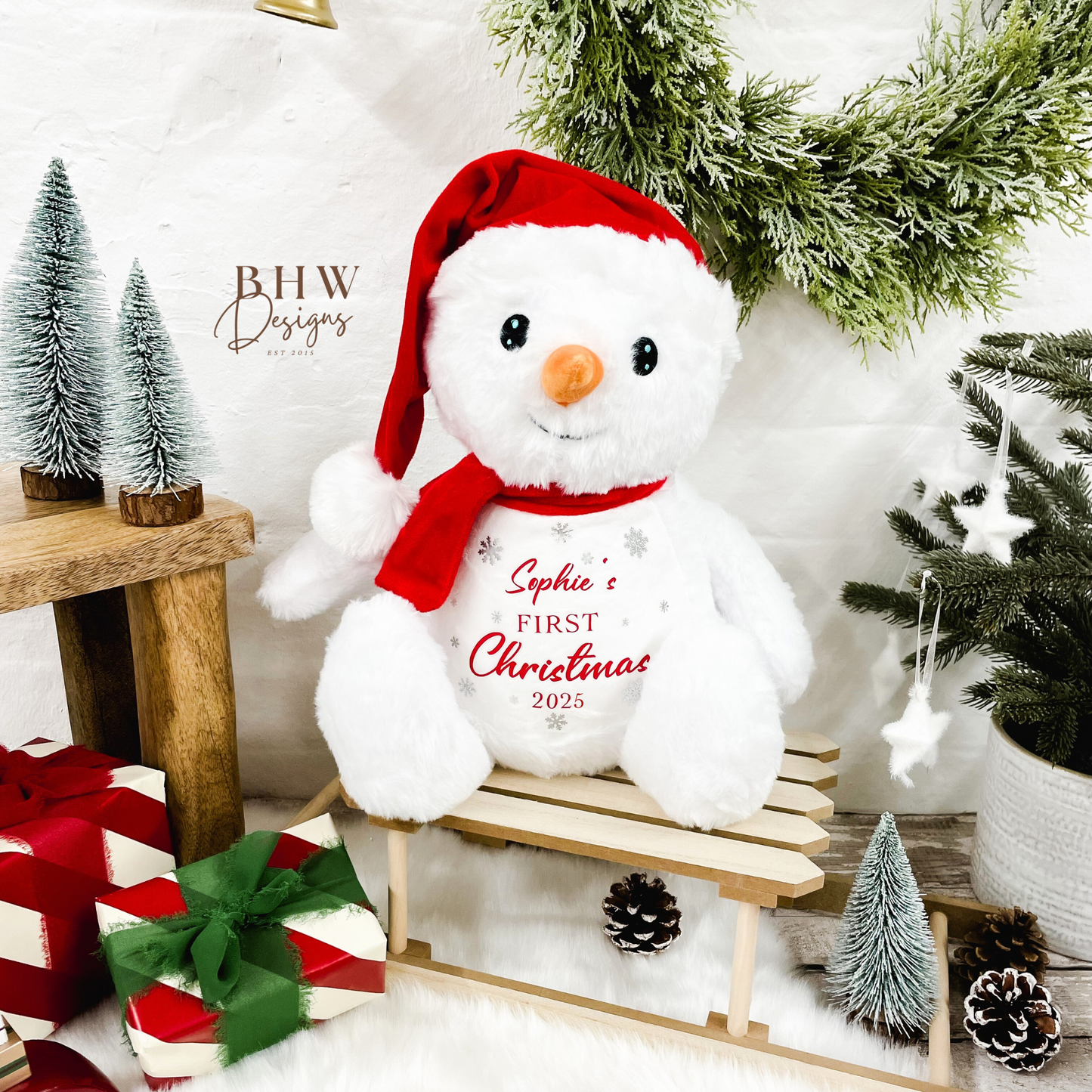 Personalised Snowman First Christmas Soft Toy