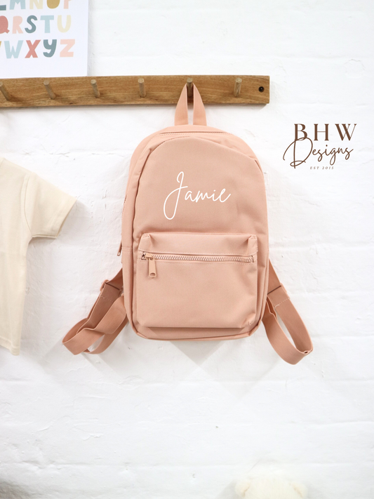 Personalised Kid's Mini Backpack - Peach