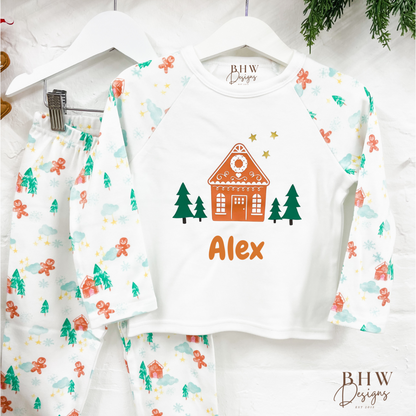 Personalised Gingerbread House Christmas Pyjamas