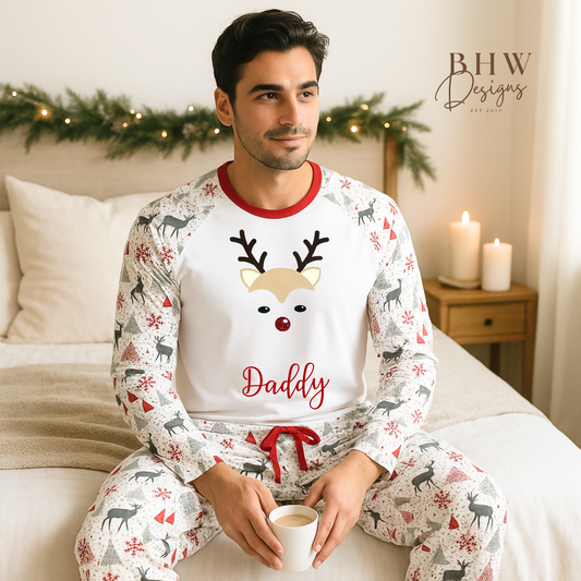 Men's Personalised Reindeer Pyjamas