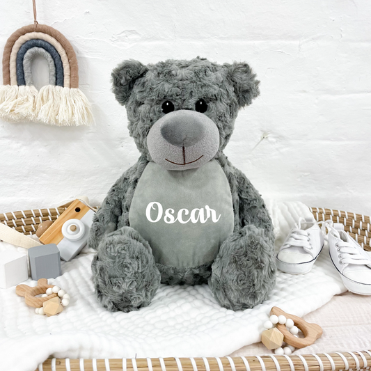 Personalise Grey Teddy Soft Toy