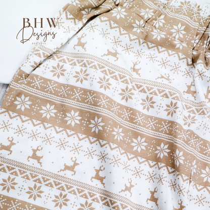 Men's Personalised Beige Fair Isle Pyjamas