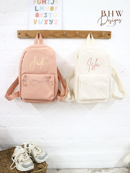Personalised Kid's Mini Backpack - Cream